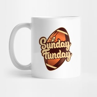 Football Sunday Funday Vintage Retro Design Mug